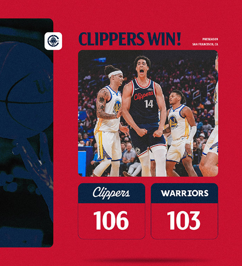 季前赛-快船险胜<a href=https://www.zhqiye.com/temp/jinzhouyongshi target=_blank class=infotextkey>勇士</a> 库里20+4+5 桑德斯25+4+2 比尔12分